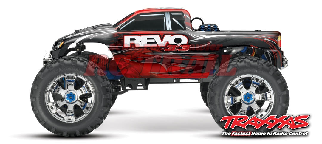 トラクサス Revo 3.3 4WD RTR エンジン モンスタートラック  / TQi(レッド)2.4Ghz プロポ、TSM、バッテリー&充電器、スターター付属 53097-3 - RCTRAIL