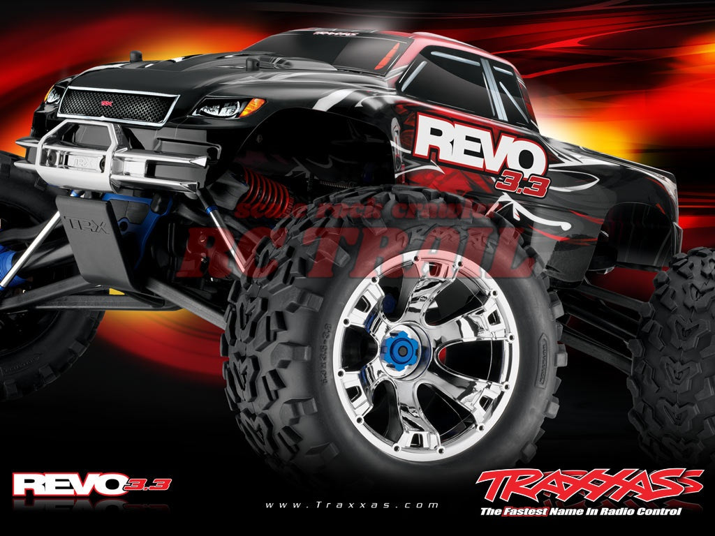 トラクサス Revo 3.3 4WD RTR エンジン モンスタートラック  / TQi(レッド)2.4Ghz プロポ、TSM、バッテリー&充電器、スターター付属 53097-3 - RCTRAIL