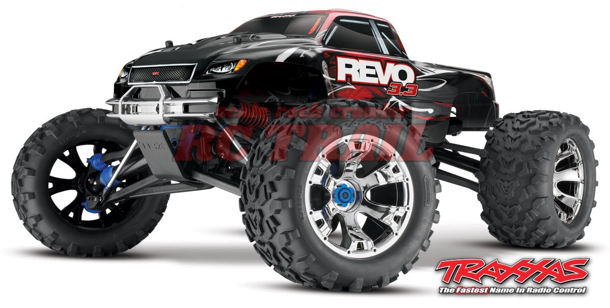 トラクサス Revo 3.3 4WD RTR エンジン モンスタートラック  / TQi(レッド)2.4Ghz プロポ、TSM、バッテリー&充電器、スターター付属 53097-3 - RCTRAIL