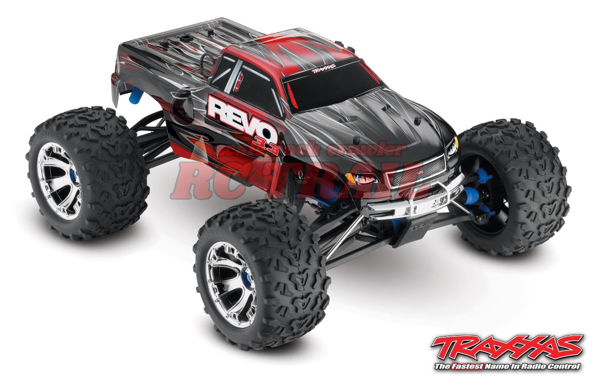 トラクサス Revo 3.3 4WD RTR エンジン モンスタートラック  / TQi(レッド)2.4Ghz プロポ、TSM、バッテリー&充電器、スターター付属 53097-3 - RCTRAIL