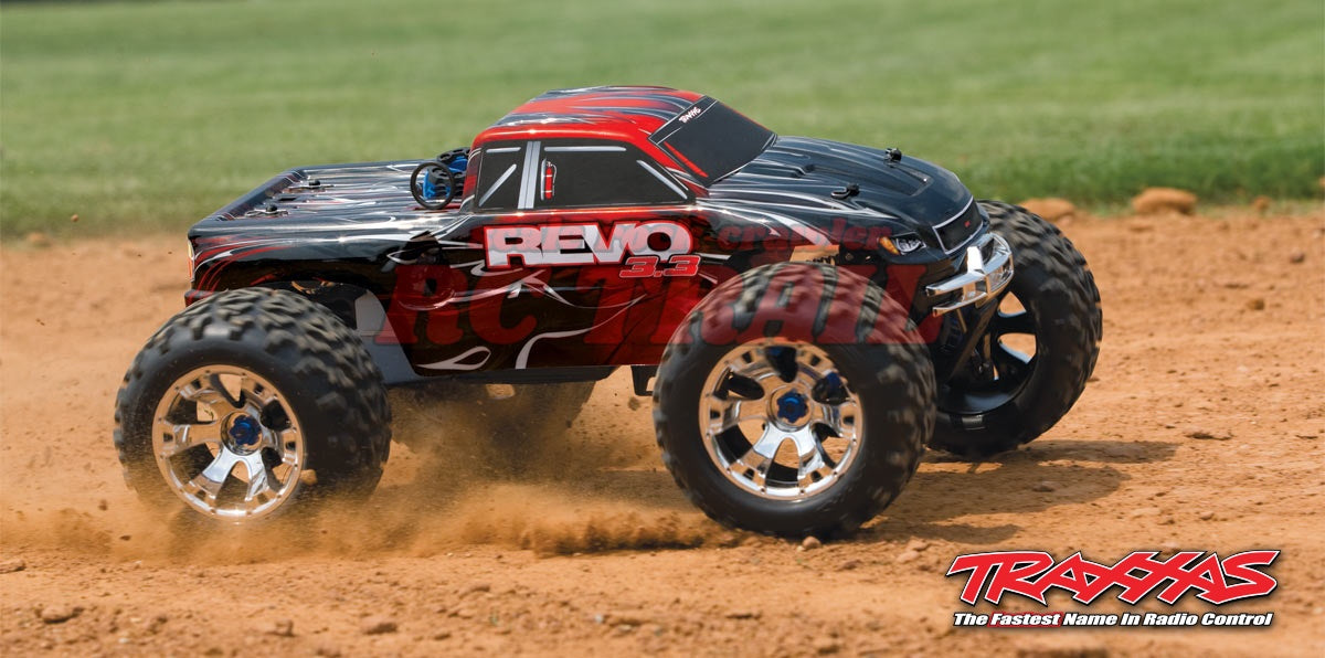 トラクサス Revo 3.3 4WD RTR エンジン モンスタートラック  / TQi(レッド)2.4Ghz プロポ、TSM、バッテリー&充電器、スターター付属 53097-3 - RCTRAIL