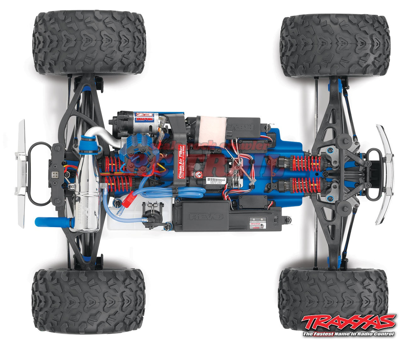 トラクサス Revo 3.3 4WD RTR エンジン モンスタートラック  / TQi(レッド)2.4Ghz プロポ、TSM、バッテリー&充電器、スターター付属 53097-3 - RCTRAIL