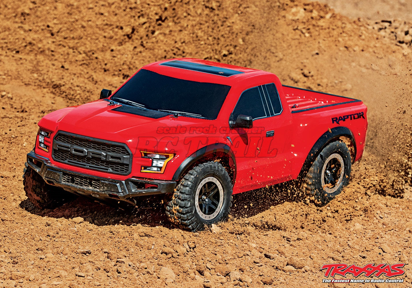 トラクサス フォード F-150 ラプター レッド RTR 1/10 スラッシュ 2WD Truck TQ 2.4GHz プロポ、バッテリー、充電器付き 58094-1 - RCTRAIL