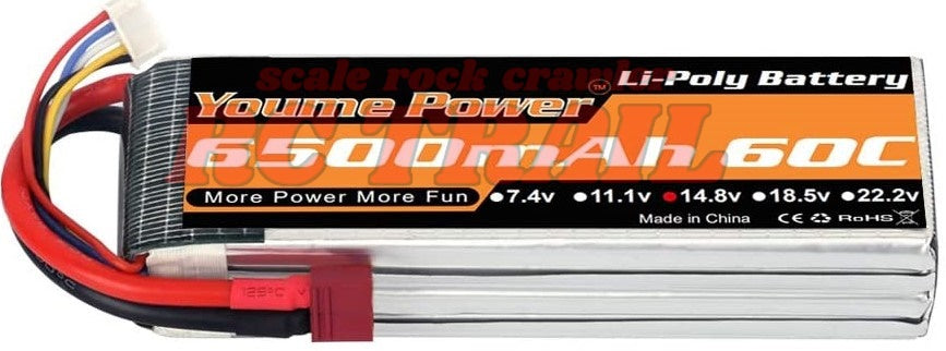 4S Lipoバッテリー、14.8V Lipo 4S 6500mAh 60C T型プラグ - RCTRAIL