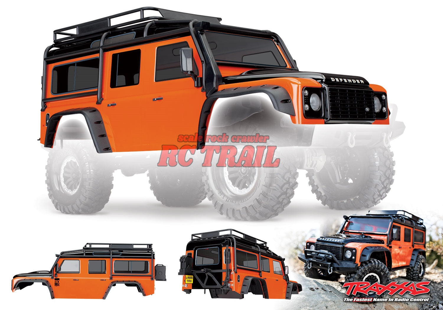 トラクサス TRX4用塗装済みボディ ランドローバーディフェンダー アドベンチャーエディションボディ 8011A - RCTRAIL