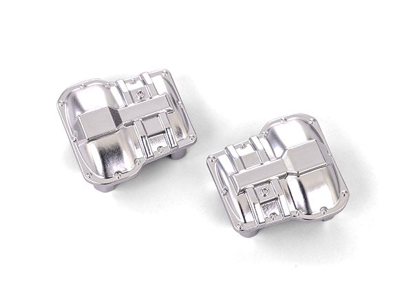 トラクサス 1/18 TRX4M アクスル カバー、フロント、リア 9738 (クローム、サテンシルバー)