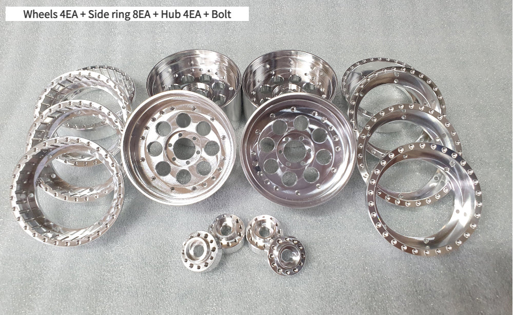 H-TECH RC 1/10 2.2インチ アルミ メタル ビードロック ホイール 4本 (HTW2.2-01)