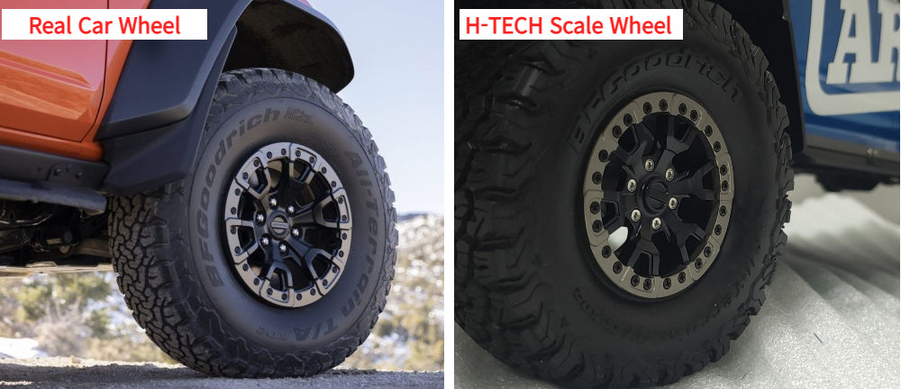 H-TECH RC 1/10 アルミ メタル スケール ホイール (Traxxas TRX4 Bronco 2022 適合) (HTW2.1-04)