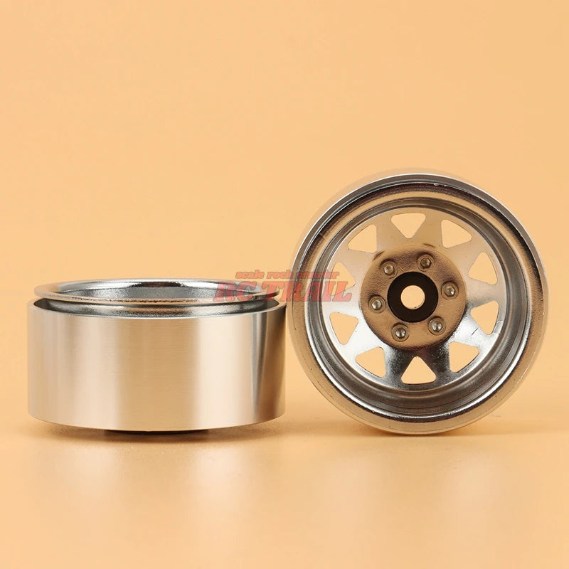 スチールディープディッシュ 1.9 ビードロックホイール 4本(シルバー)RCTRAIL - RCTRAIL