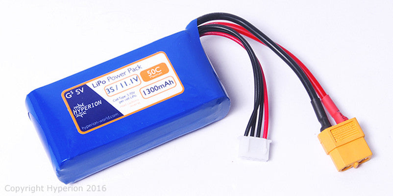 ハイペリオン ショートタイプ リポバッテリー G5 50Cmax 3S 1300mAh 4.2V-Max - RCTRAIL
