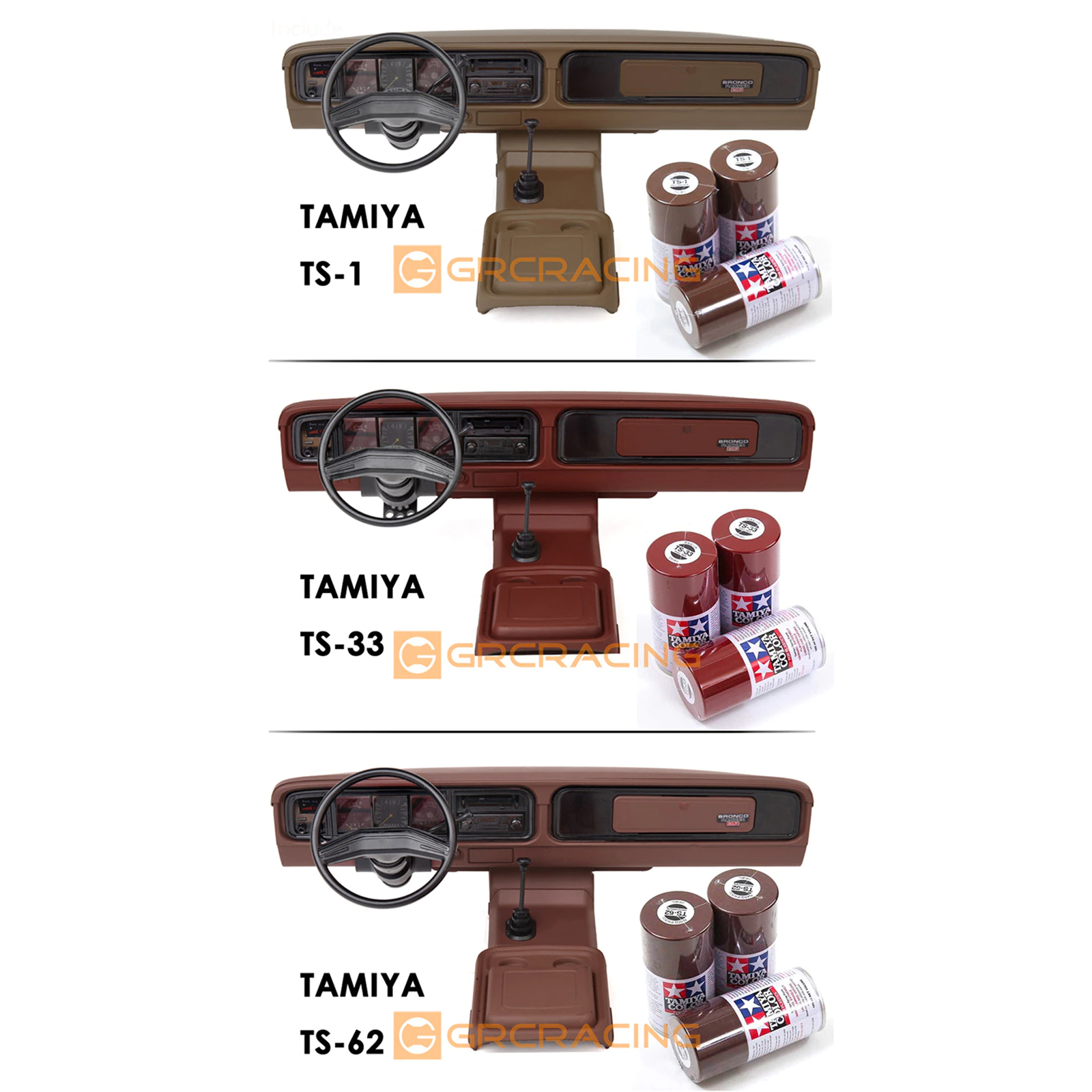 GRC 1979ブロンコ インテリアキット 内装 インナーボディ 組み立て式 1/10 TRX4 - RCTRAIL