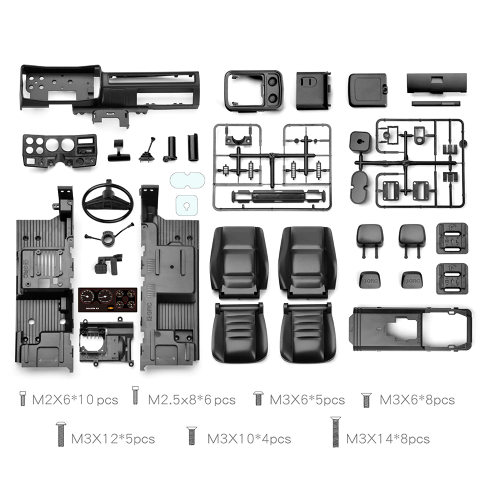 GRC 1979ブレイザー インテリアキット 内装 インナーボディ 組み立て式 1/10 TRX4 - RCTRAIL