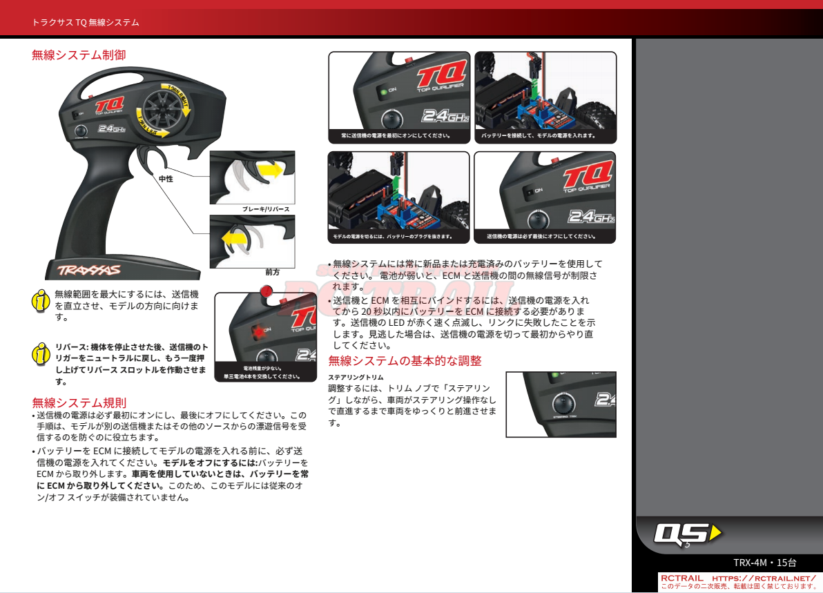 トラクサス 1/18 TRX4M 日本語説明書 オーナーズ マニュアル 印刷版