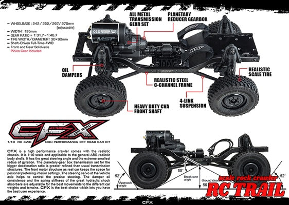 MST CFX DL1 4WDオフロードカー組み立てキット 532201 - RCTRAIL