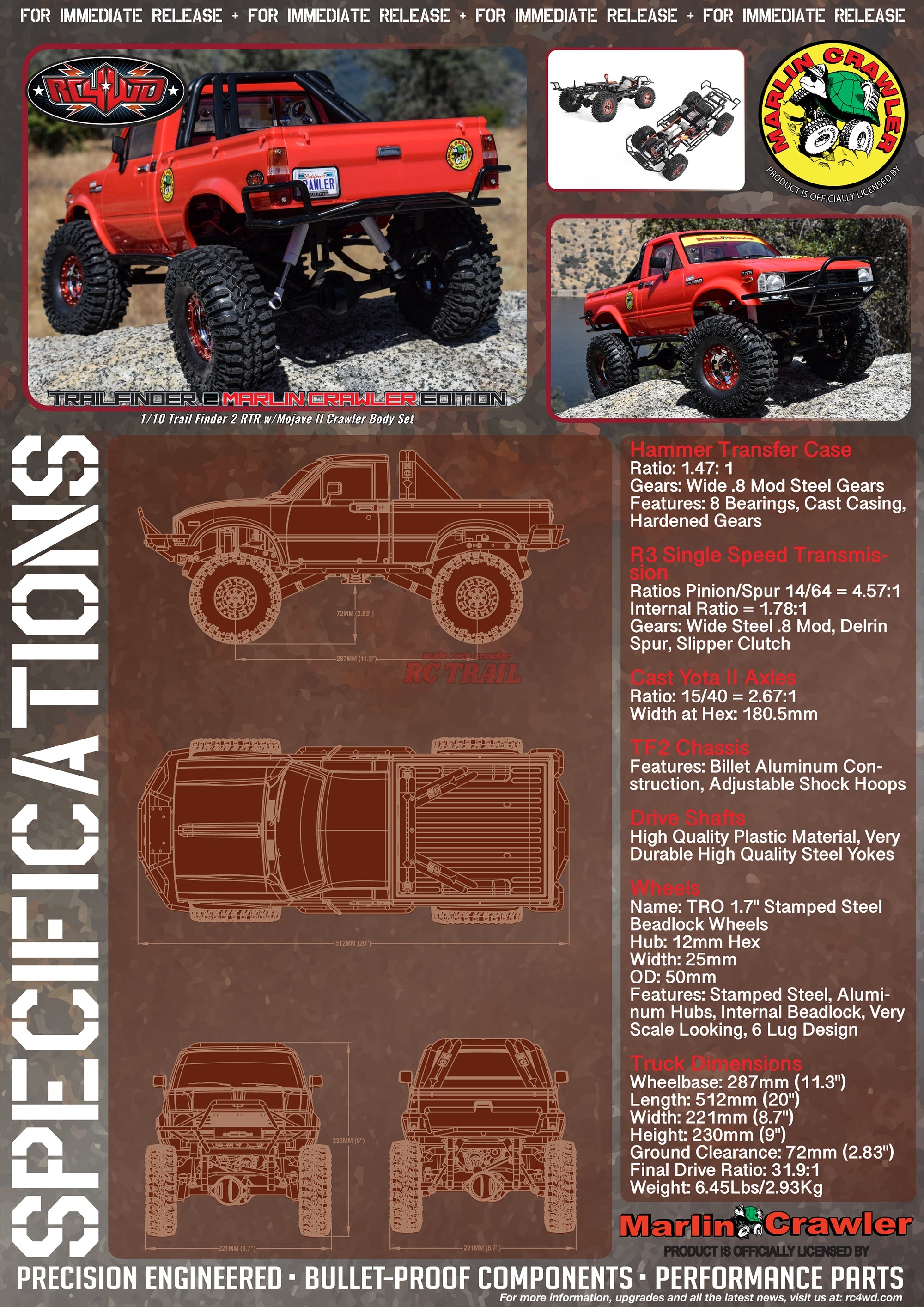 RC4WD マーリンクローラー トレイルファインダー2 1/10 4WD RTR ロッククローラー モハベボディ 2.4GHzpプロポ付き Z-RTR0034 - RCTRAIL