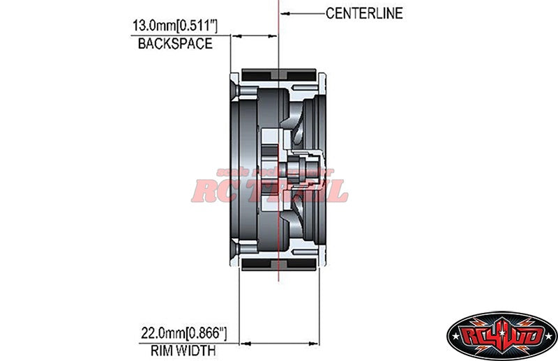 RC4WD ミッキートンプソン クラシックロック 1.9 ビードロックホイール 4本 Z-W0007 - RCTRAIL