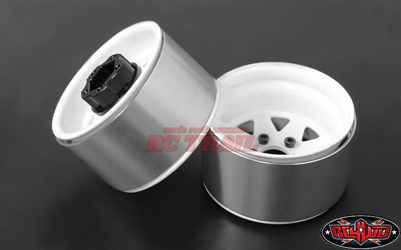 RC4WD 5ラグ ディープディッシュワゴン1.9 " スチールスタンプ ビードロックホイール(ホワイト)Z-W0242 - RCTRAIL