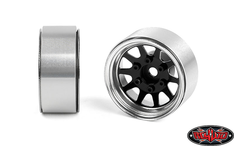RC4WD OEM 6ラグスタンプスチール1.55 "ビードロックホイール(ブラック/クローム)(4本)Z-W0337 - RCTRAIL
