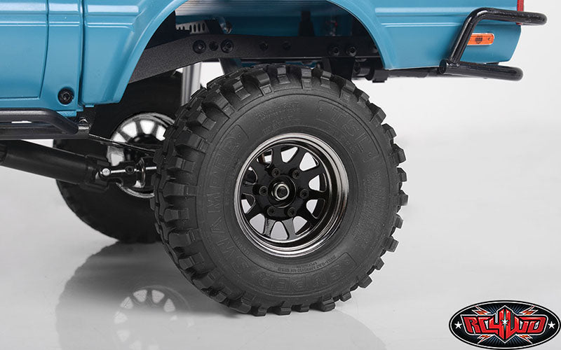 RC4WD OEM 6ラグスタンプスチール1.55 "ビードロックホイール(ブラック/クローム)(4本)Z-W0337 - RCTRAIL