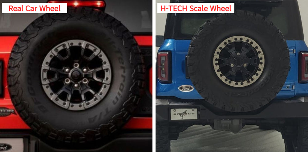 H-TECH RC 1/10 アルミ メタル スケール ホイール (Traxxas TRX4 Bronco 2022 適合) (HTW2.1-04)