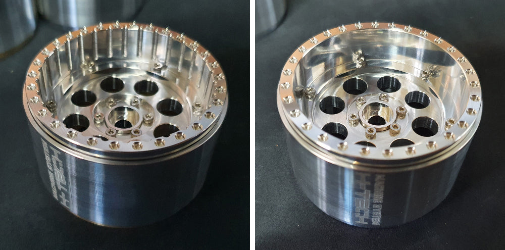 H-TECH RC 1/10 2.2インチ アルミ メタル ビードロック ホイール 4本 (HTW2.2-01)