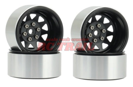 スチールディープディッシュ 1.9 ビードロックホイール 4本(ブラック)RCTRAIL - RCTRAIL