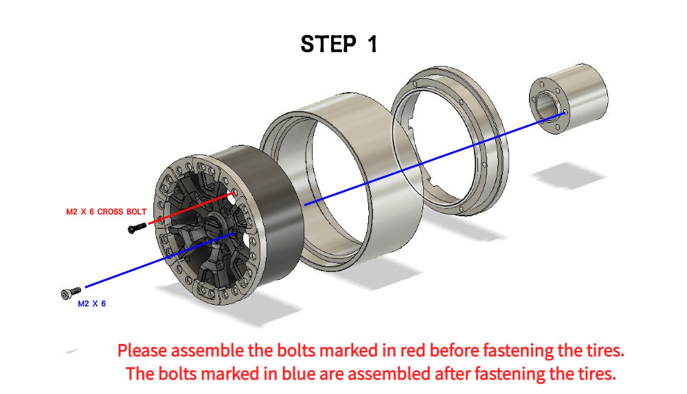 H-TECH RC 1/10 アルミ メタル スケール ホイール (Traxxas TRX4 Bronco 2022 適合) (HTW2.1-04)