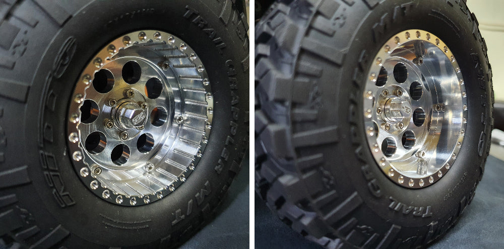 H-TECH RC 1/10 2.2インチ アルミ メタル ビードロック ホイール 4本 (HTW2.2-01)