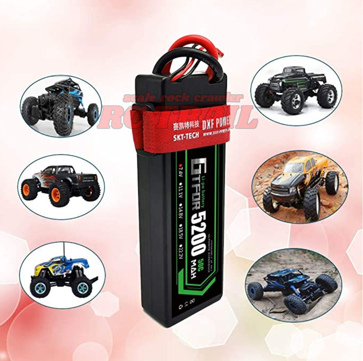 リポバッテリー 7.4v 5200mAh 50c T型コネクター - RCTRAIL