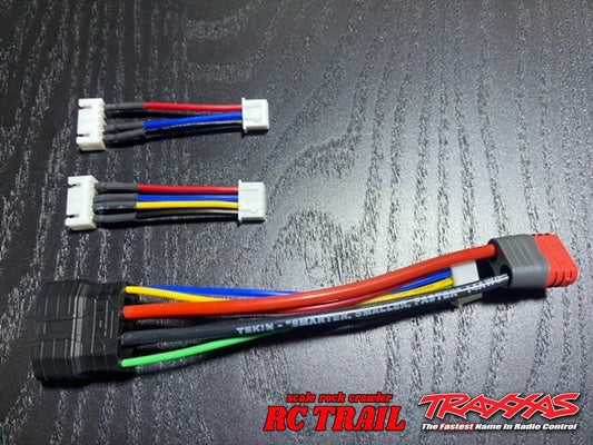 トラクサス 純正リポバッテリー汎用充電器 変換コネクター (T型プラグ) 2セル~4セル対応 - RCTRAIL