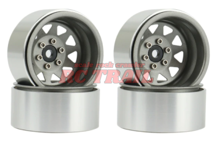 スチールディープディッシュ 1.9 ビードロックホイール 4本(チタン)RCTRAIL - RCTRAIL