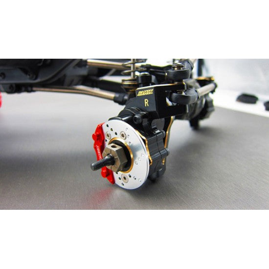 サミックス Traxxas TRX-4用 真鍮製ステアリングナックル(ブラック) (2個) (51g) TRX4-4412