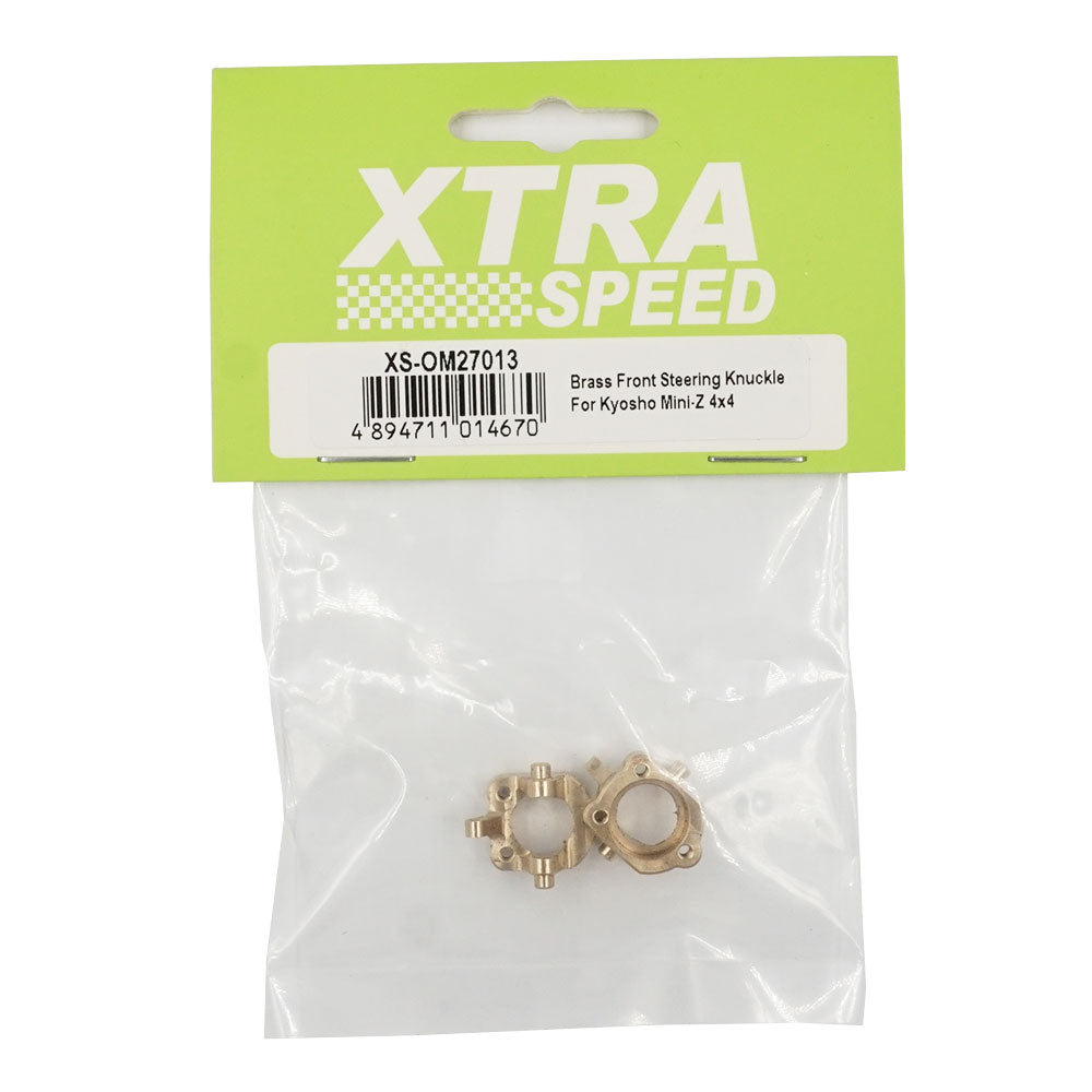 Xtra Speed 真鍮製フロントステアリングナックル（京商 MX-01 ミニッツ 4x4用） XS-OM27013