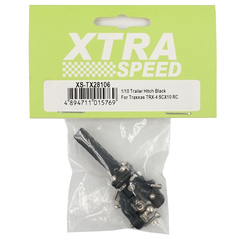 Xtra Speed Traxxas TRX-4 SCX10 用 1/10 トレーラーヒッチ ブラック XS-TX28106