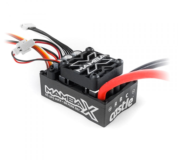 キャッスルクリエーションズ　1/8、1/10、RCカー用ESC MAMBA X　25.2V 防水 ESC、8AピークBEC、データロギング　010-0155-00