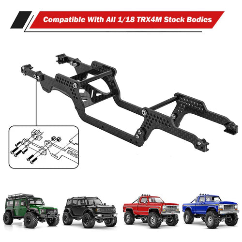 1/18 TRX4M 用  ユニバーサル LCG シャーシ フレーム キット (カーボンファイバー)  4M-89