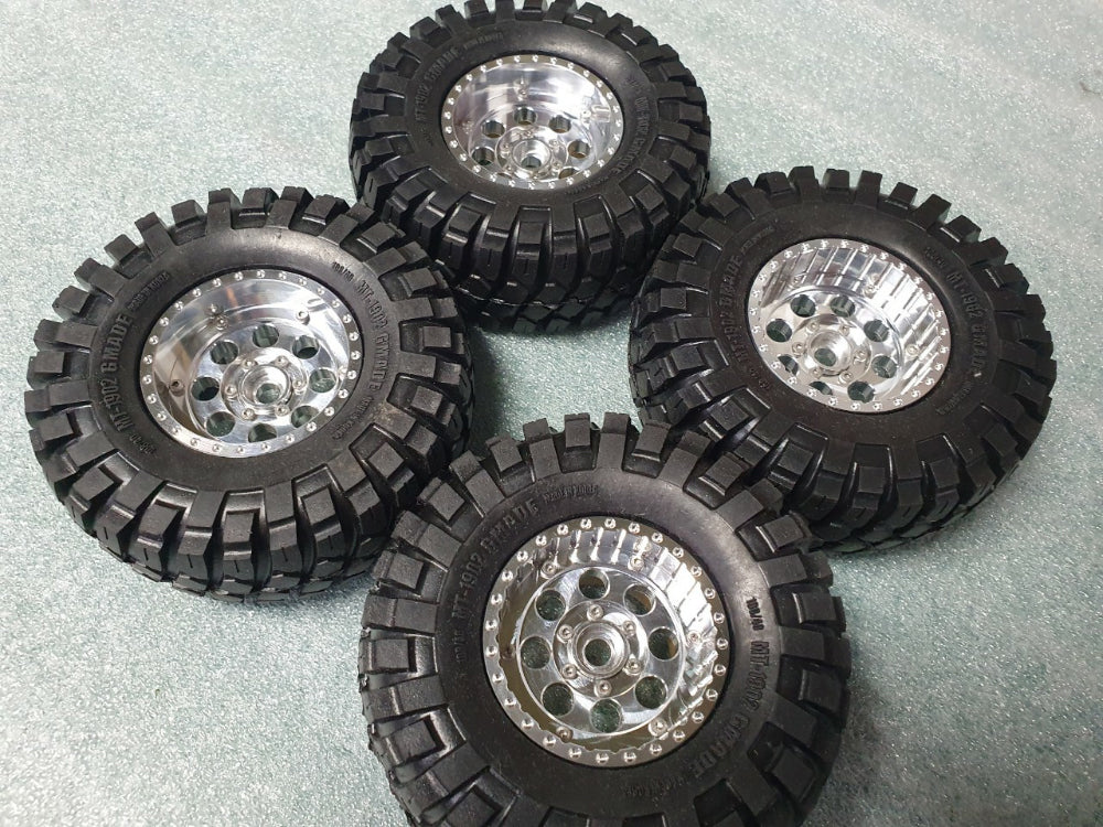 H-TECH RC 1/10 1.9インチ アルミ メタル ビードロック ホイール 4本