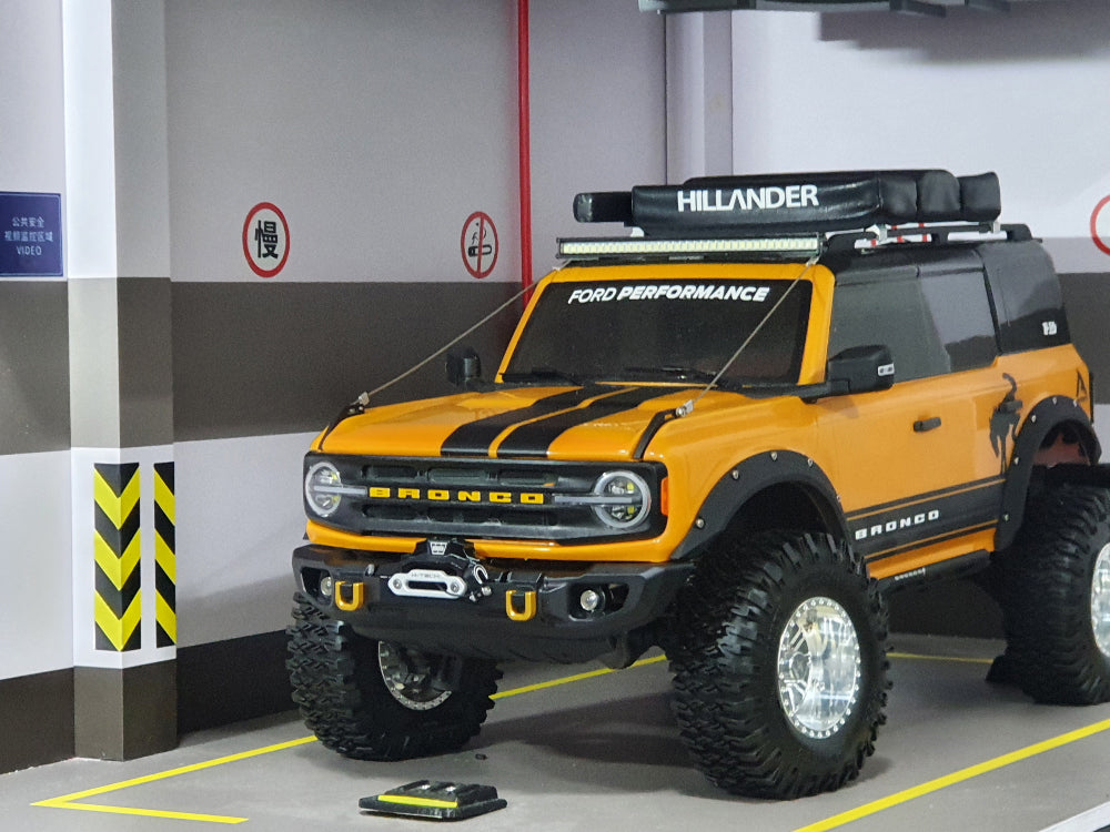 H-TECH Traxxas TRX4 2021 Bronco用 CNCアルミフロントバンパー「LED付きウインチ」