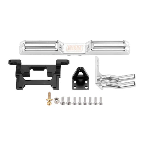 1/18 TRX4MハイトレイルF150用 CNCアルミフロントリアバンパー（デュアルエキゾースト付き） 4M-95FR