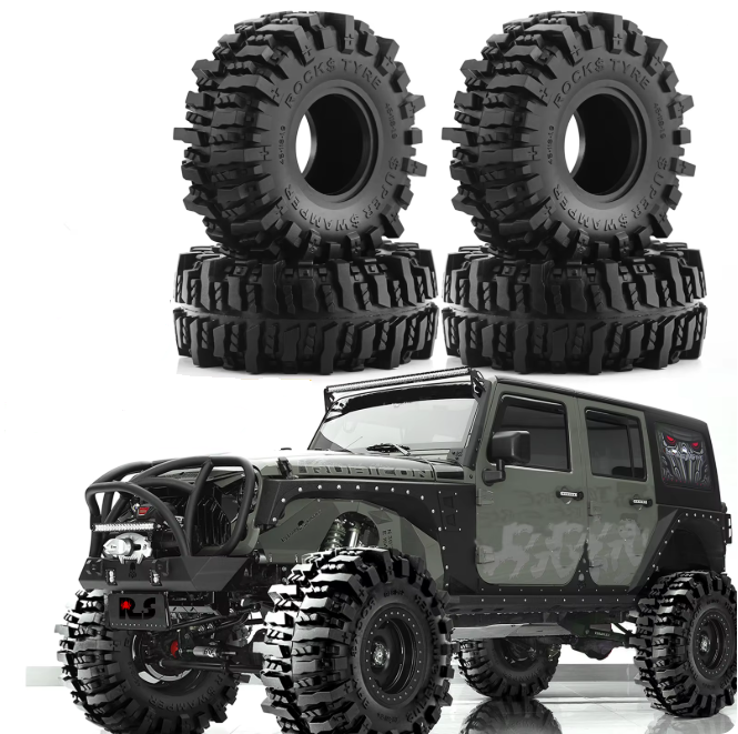 1/10 RCカー SCX10 AXI03007 TRX4 Redcat Gen8 用 118ミリメートル 1.9 ラバーロックタイヤ ボガータイプ 4 個