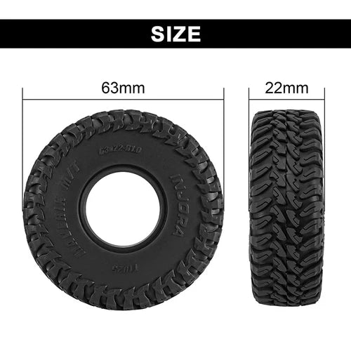 INJORA 1.0" 63*22mm MAVEIX M/T タイヤ (T1025) TRX4M,