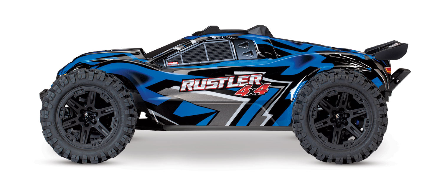 トラクサス Rustler 4X4 1/10 4WD RTRスタジアムトラック（ブルー）、TQ 2.4GHzプロポ、iDバッテリー、充電器付き　Traxxas　67064-1