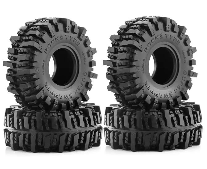 1/10 RCカー SCX10 AXI03007 TRX4 Redcat Gen8 用 118ミリメートル 1.9 ラバーロックタイヤ ボガータイプ 4 個