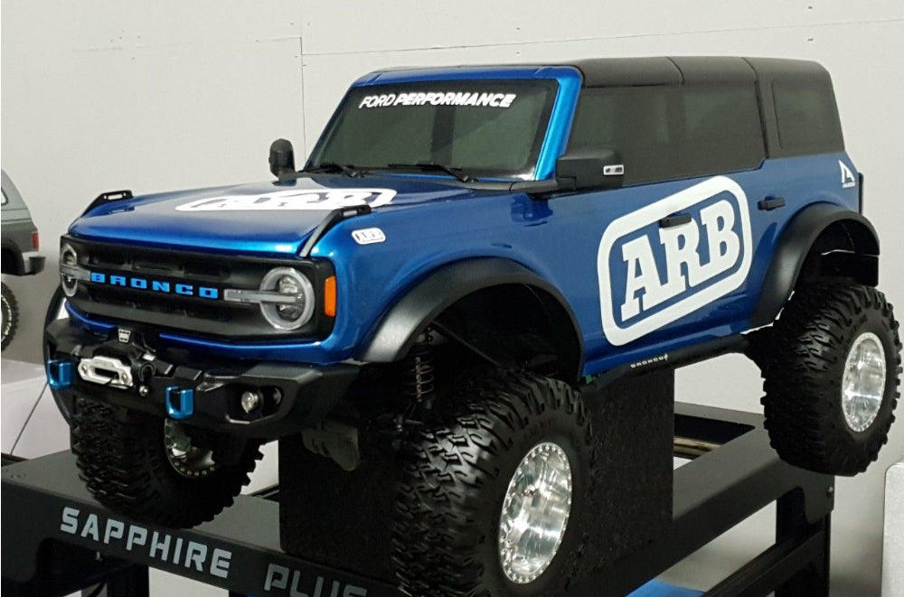 H-TECH Traxxas TRX4 2021 Bronco用 CNCアルミフロントバンパー「LED付きウインチ」