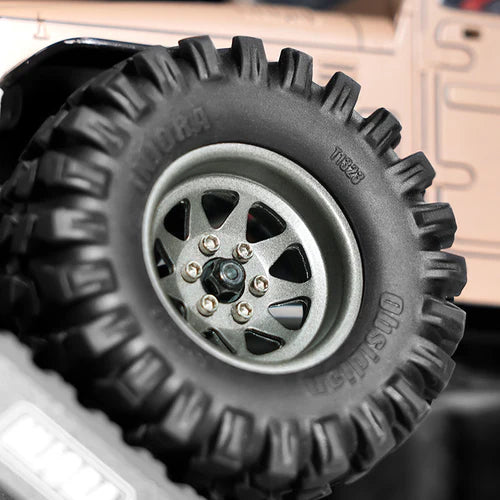 1.3インチ スタンプスチールホイール - 4.05mmオフセット 1/24 1/18 RCクローラー用 (W1312) YQW-1312BK 各色