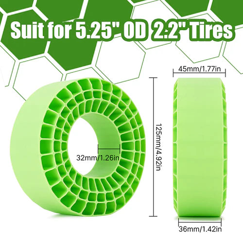 INJORA シリコンゴムインサート 2.2インチ (132-134mm 5.25インチ OD) タイヤ用 (2202)