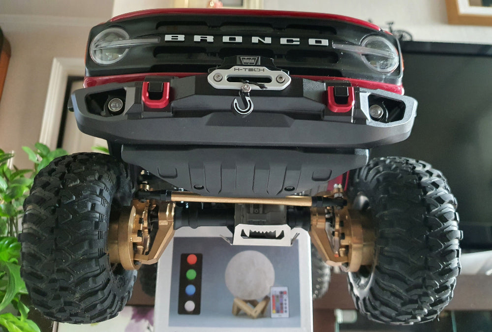 H-TECH Traxxas TRX4 2021 Bronco用 CNCアルミフロントバンパー「LED付きウインチ」