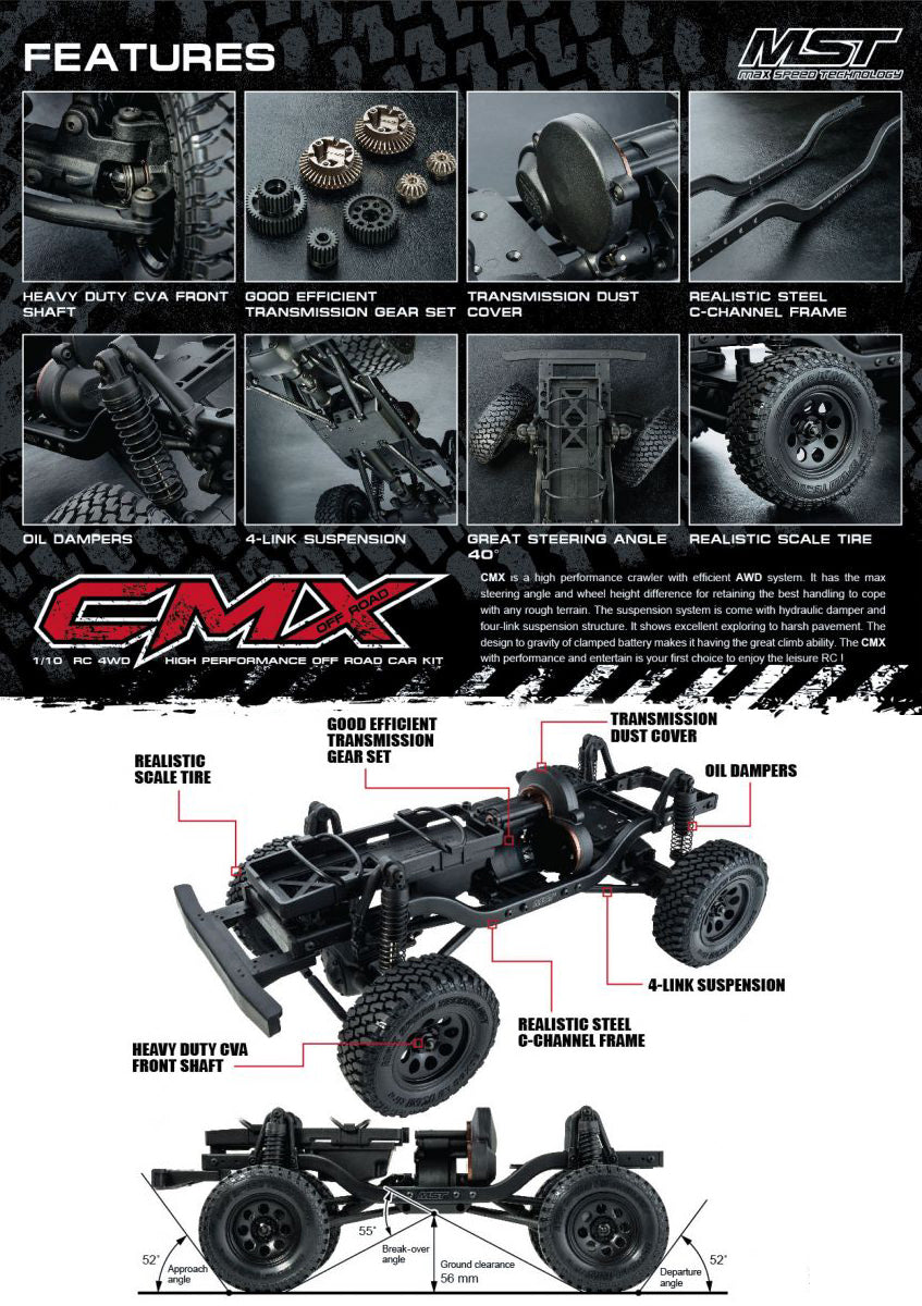 MST 1/10 CMX DL1 RTR デリカ 4WDオフロードカー 塗装済み完成品　531509GS