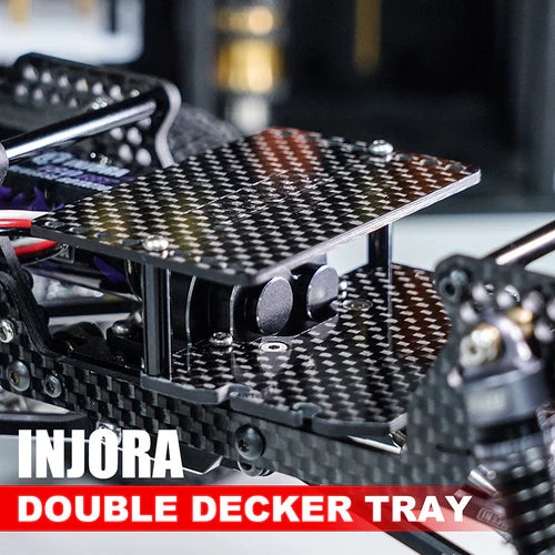 1/18 TRX4M用　ダブルデッカー カーボンファイバートレイ バッテリー ESC レシーバートレイ　4M-103