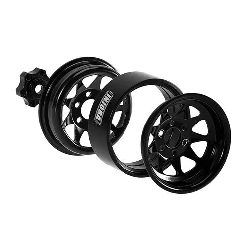 1.3インチ スタンプスチールホイール - 4.05mmオフセット 1/24 1/18 RCクローラー用 (W1312) YQW-1312BK 各色